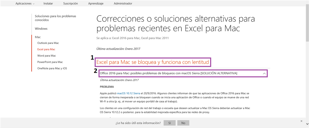 Office 2016 para Mac - Excel: Bloqueos al usar el programa y se - Microsoft  Community