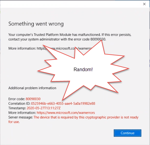 TPM Error 80090030 - Microsoft Community