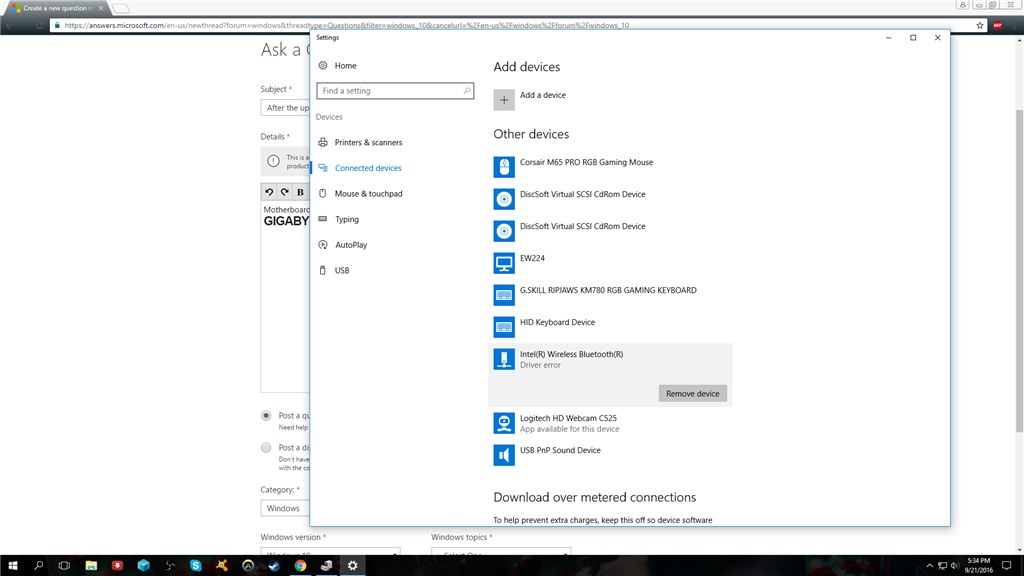 After the update bluetooth stopped working - Microsoft Community