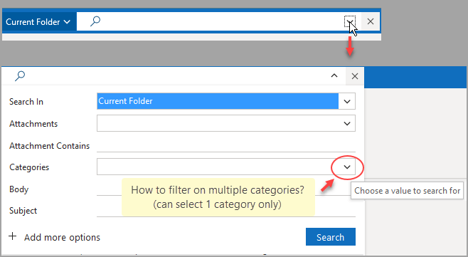 Outlook - how to search/filter on multiple categories? - Microsoft