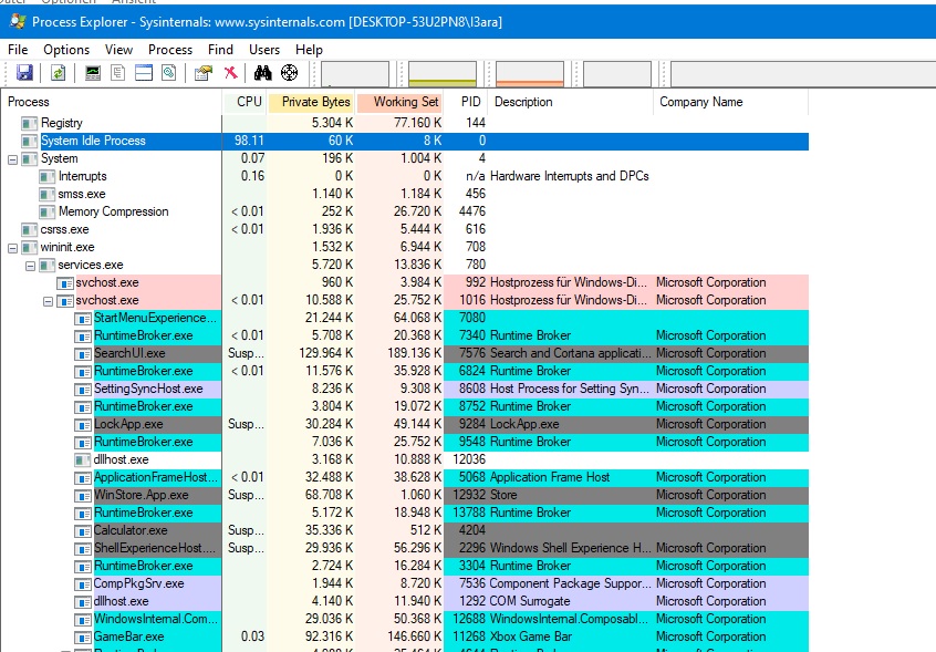 Systemunterbrechung CPU 100 % Windows 10 Home