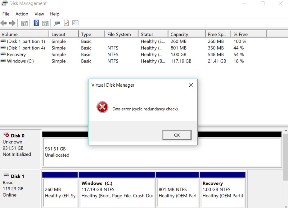 local disk d missing windows 10