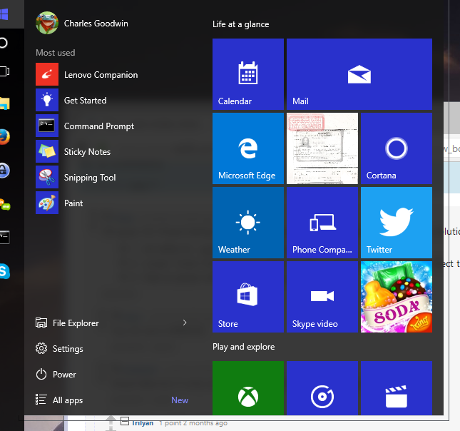 Strange 1 pixel border around my start menu - Microsoft Community