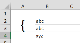 want to use a curly bracket