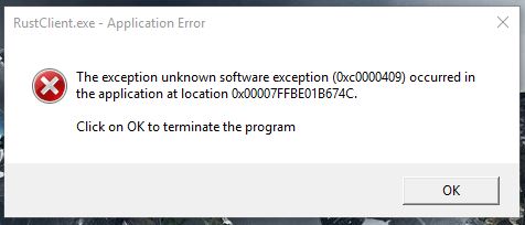 Ошибка unturned unknown software exception