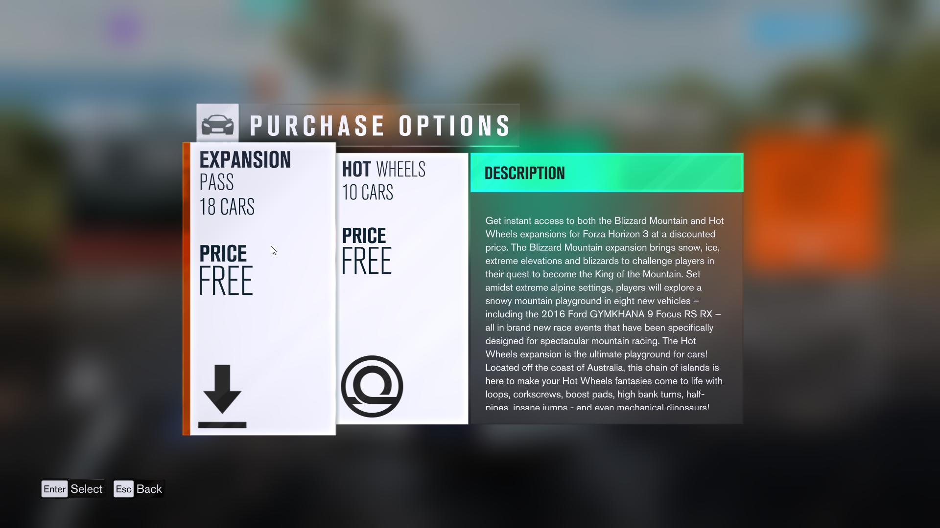 Forza horizon 3 store hot wheels expansion price