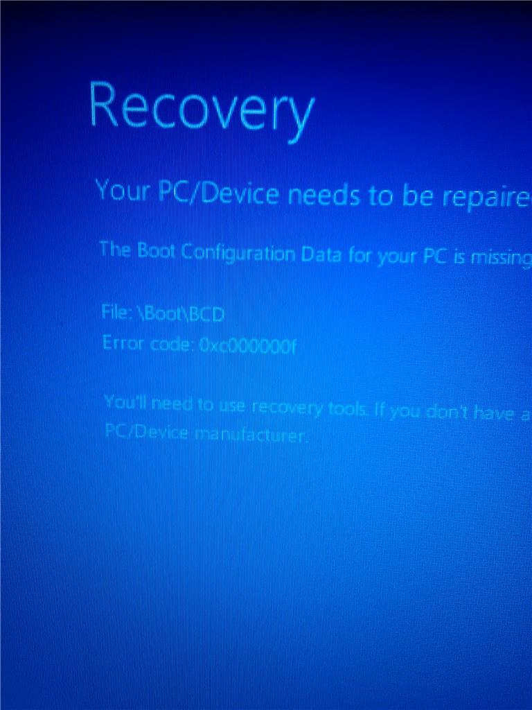 Windows 10 - Error 0xc000000f Pantalla Azul - Microsoft Community