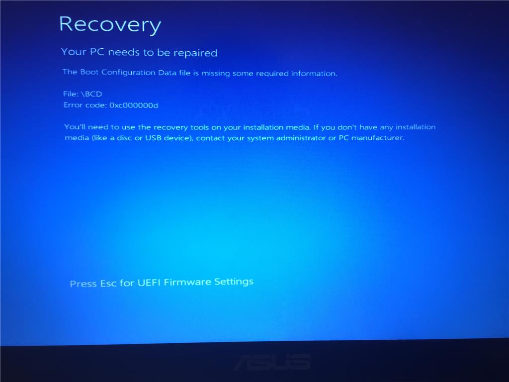 เปิดคอมแล้วขึ้นจอฟ้า ว่า Recovery Your Pc Need To Be Repaired (โน็ตบุค -  Microsoft Community