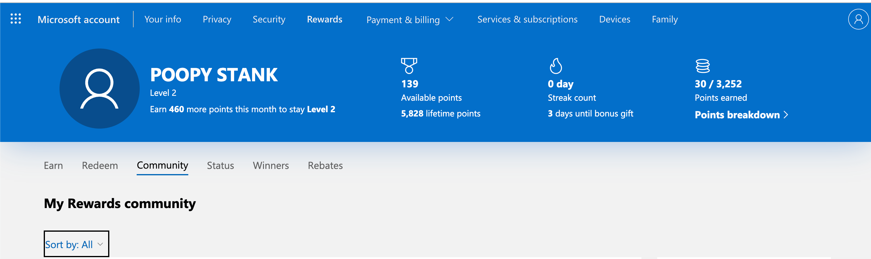 Gift microsoft rewards store points