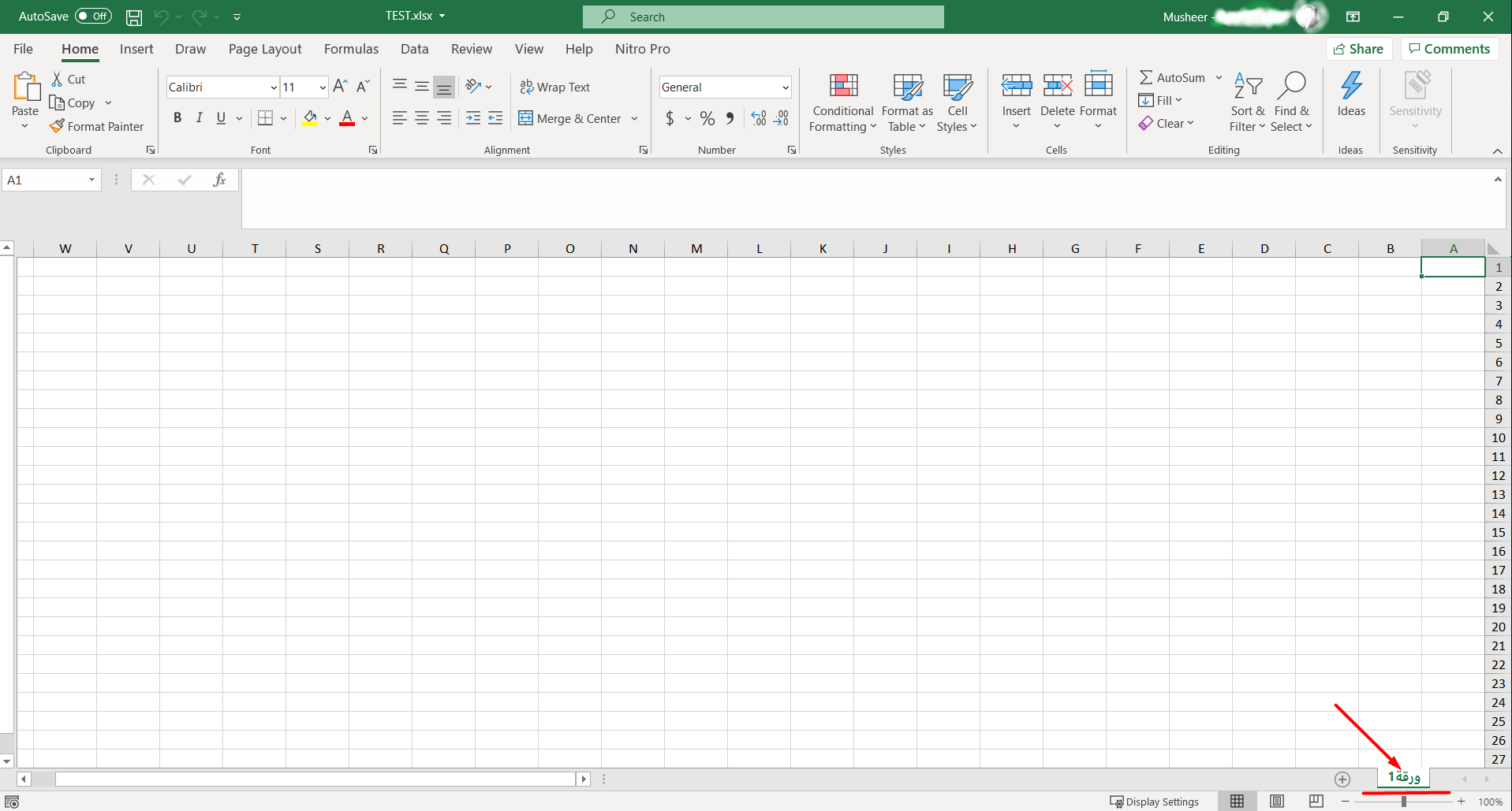 Excel Is Opening Sheet With Arabic Name And Direction Is From Right To Microsoft Community