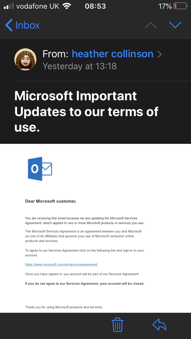 Service Agreement - Microsoft Community