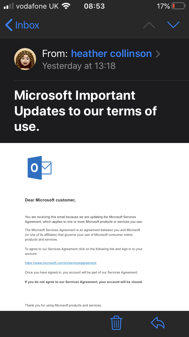 Service agreement Microsoft Community