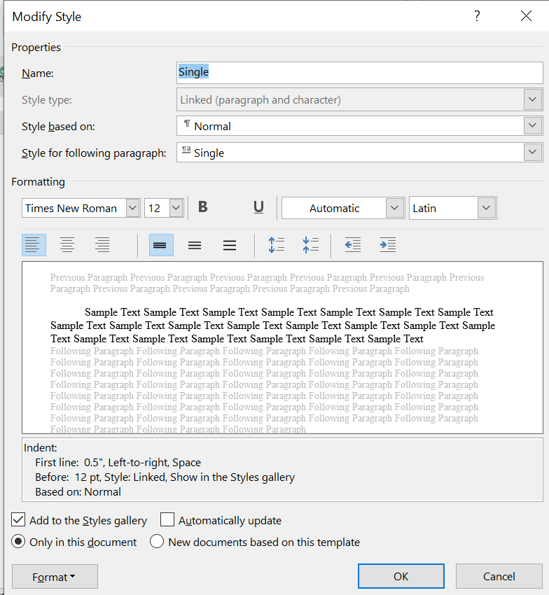 Word: Justify Button Missing from Modify Style Dialog - Microsoft Community