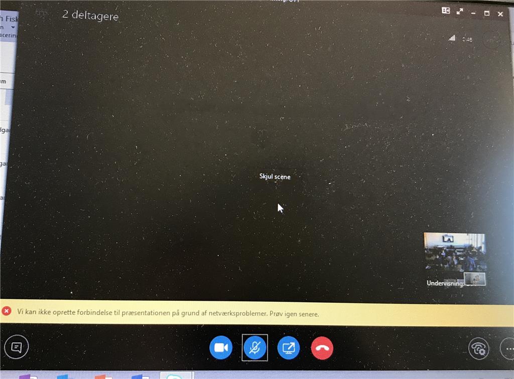 can't see presentation on skype