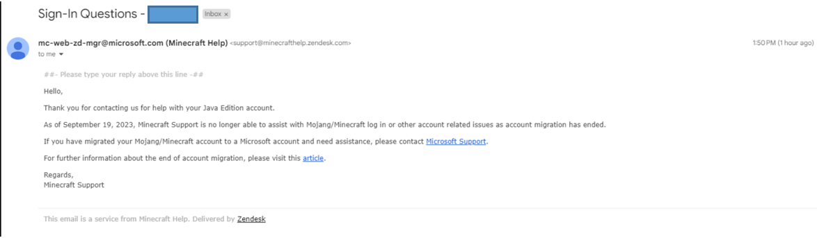 Minecraft post migration java account stolen due to the migration