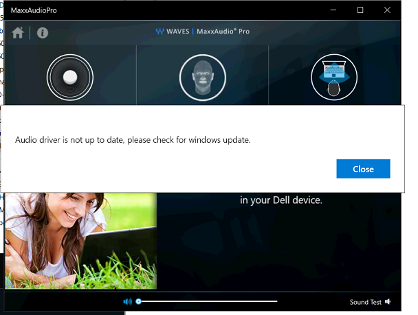 Audio driver is not up to date please check for windows update что это