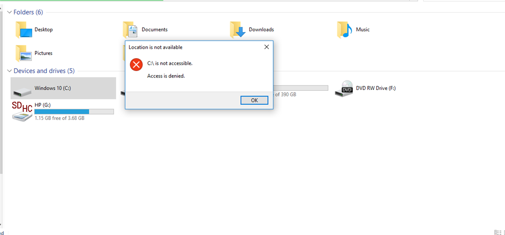 C drive access denied - Microsoft Community