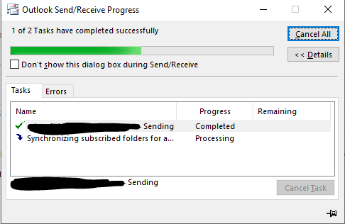Outlook Stuck Synchronizing Inbox