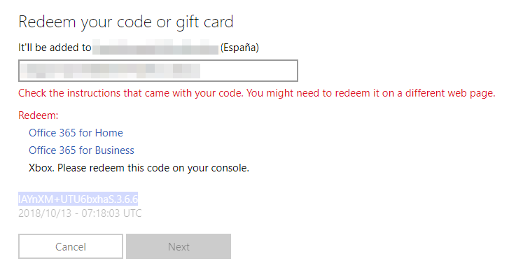 I can't redeem the code that comes with console. - Microsoft Community