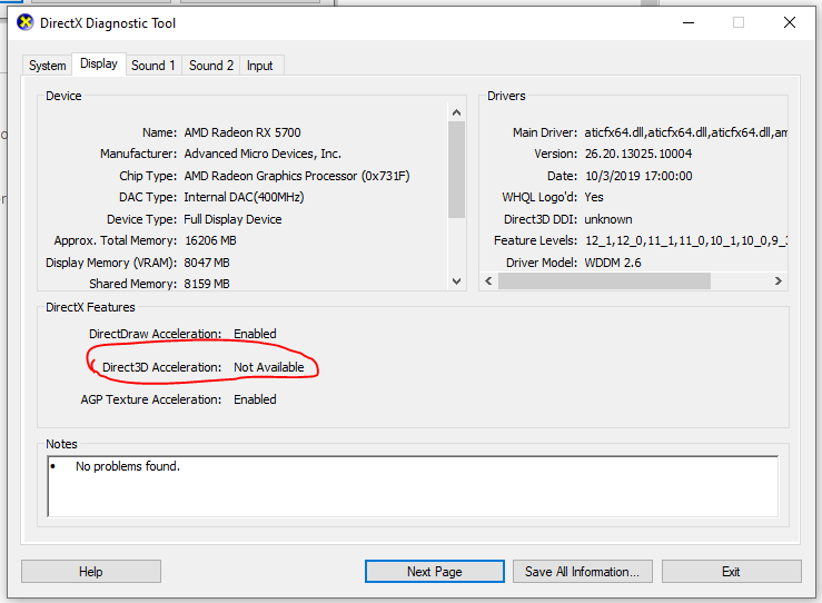 Ошибка critical error could not find any compatible direct3d acceleration devices aion