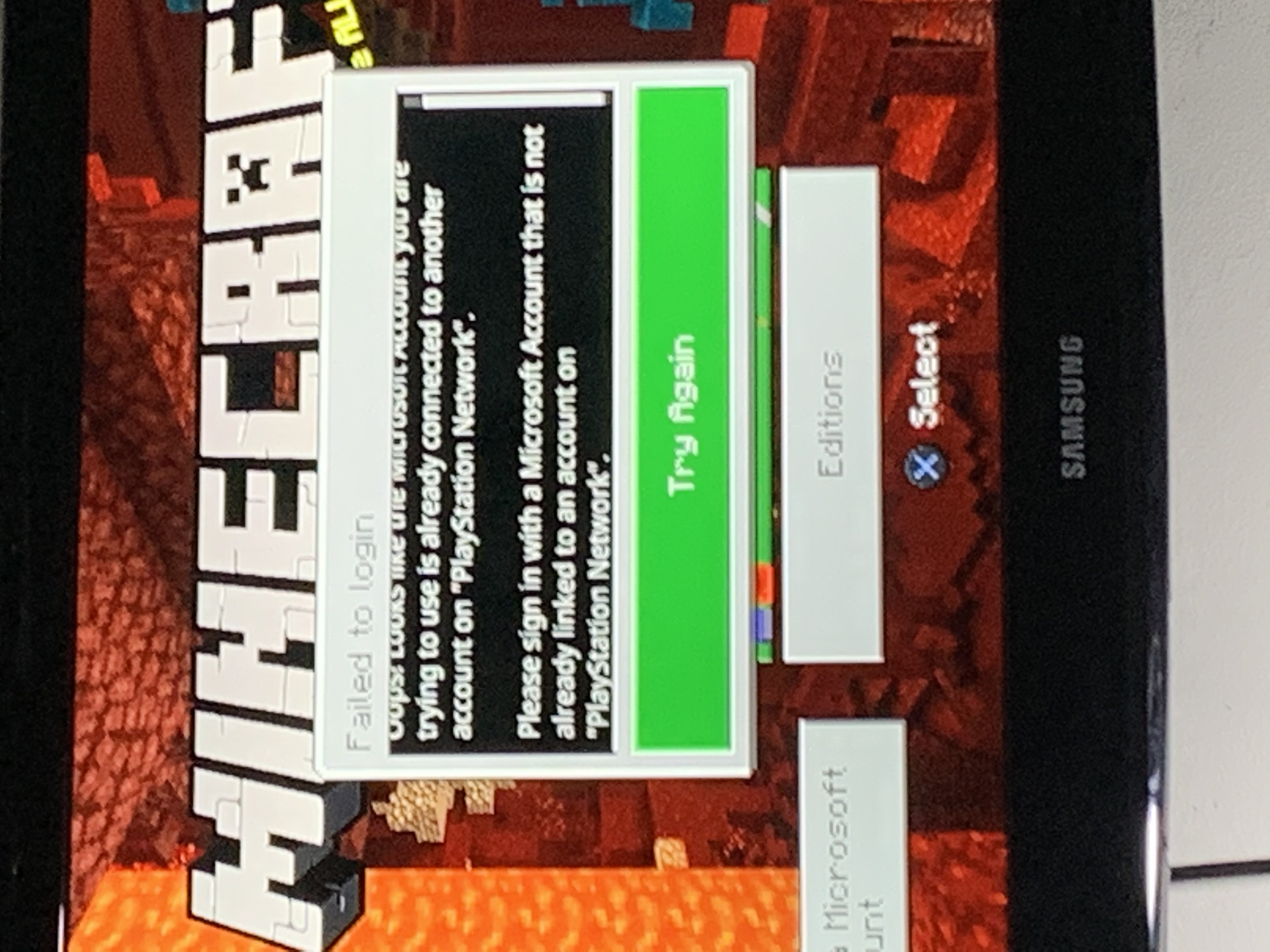 Forvirret Brokke sig udendørs Minecraft PS4 Microsoft Sign In - Microsoft Community