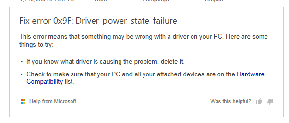 STOP CODE DRIVER POWER STATE FAILURE - Microsoft Community