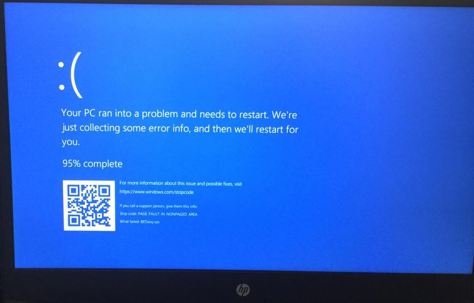 I cannot update windows and I get this crash everytime I open a game ...