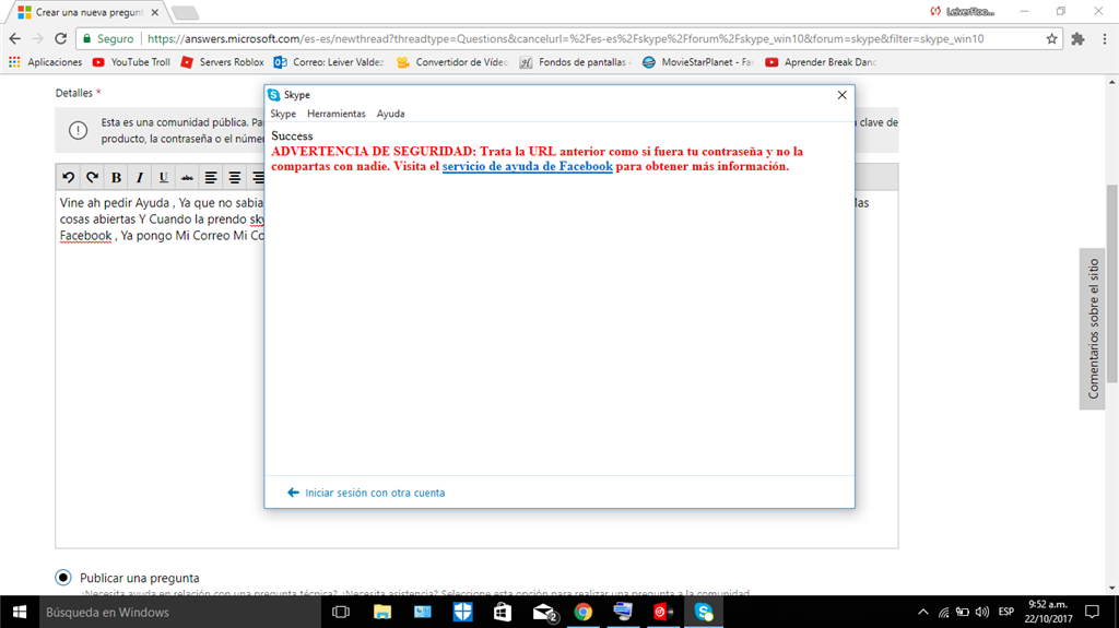 Problemas Para Iniciar Sesion Con Facebook Microsoft Community - https www roblox com sign in with facebook