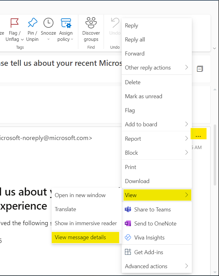 How to view message headers in OWA for .MSG files - Microsoft Community