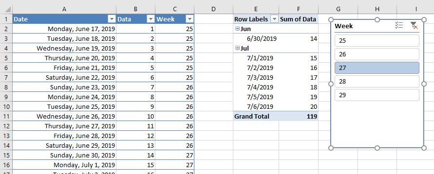 Excel 2016 - Pivottable - Slicer as weeks - Microsoft Community