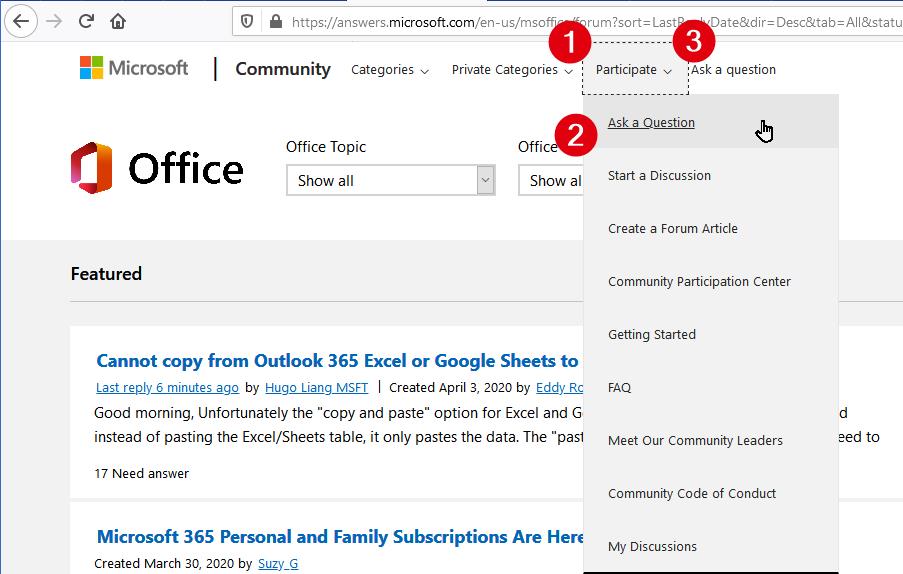 How To Ask Questions In This Forum - Microsoft Community