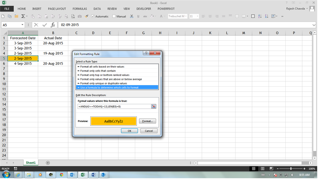 Conditional Formatting - Based On Blank Cells And Dates - Microsoft ...