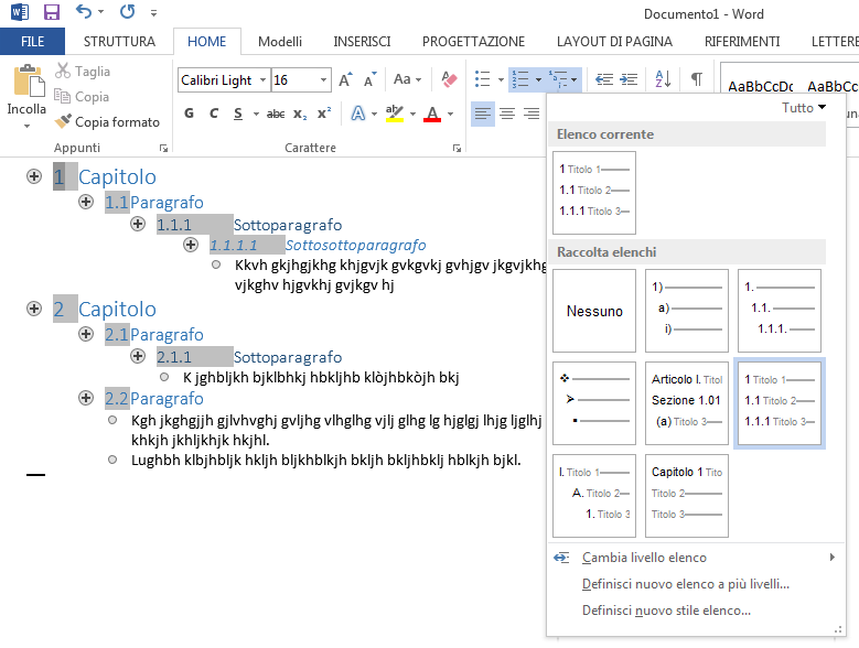 Numerazione Automatica Capitoli E Paragrafi Word - Microsoft Community