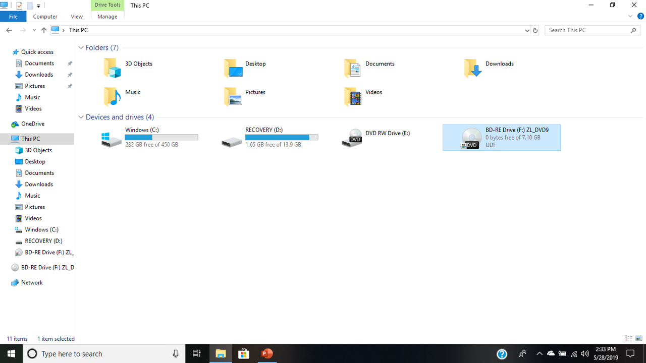 External Blu Ray drive not showing up in windows explorer Microsoft