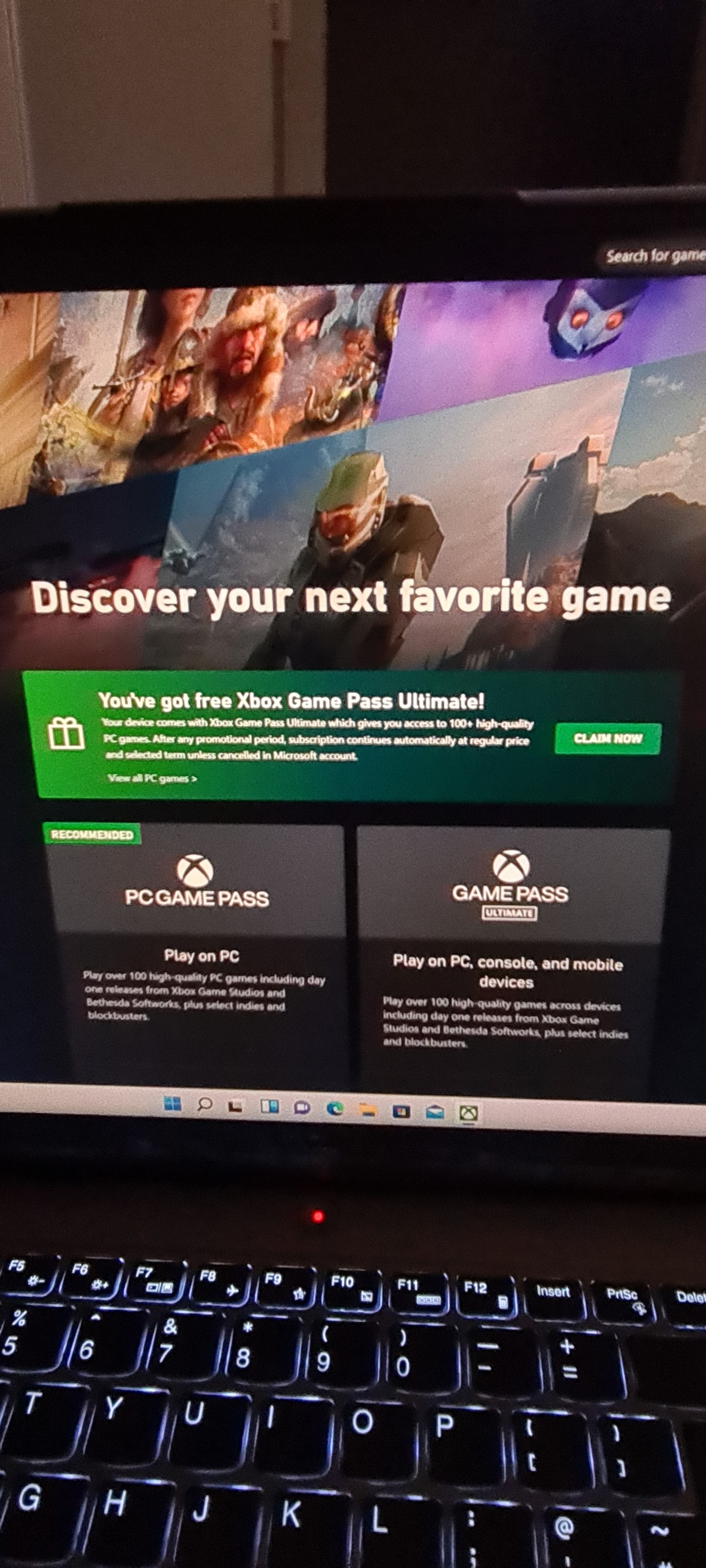 How to claim free 3 months of PC Game Pass.