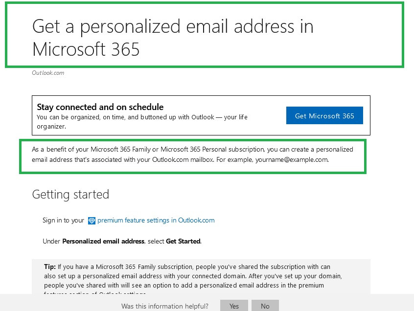 Microsoft 365 Home: support for (new) personalized Outlook email addresses  will be removed - gHacks Tech News