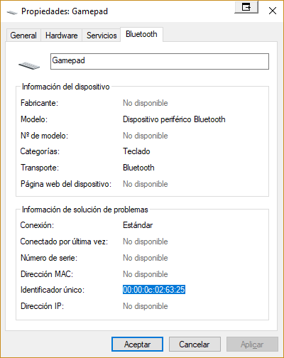 No se reconoce mando con adaptador Bluetooth ≈ Windows 10 - Microsoft  Community