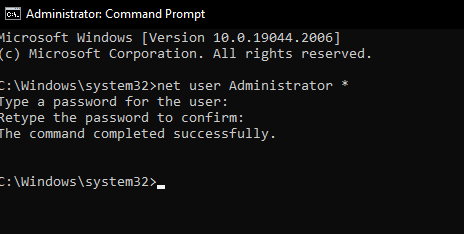 Reset Windows 10 Local Admin Password with Command Prompt