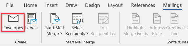 ADDRESS BOX NOT AN OPTION WHEN PRINTING ENVELOPES IN WORD365 ...