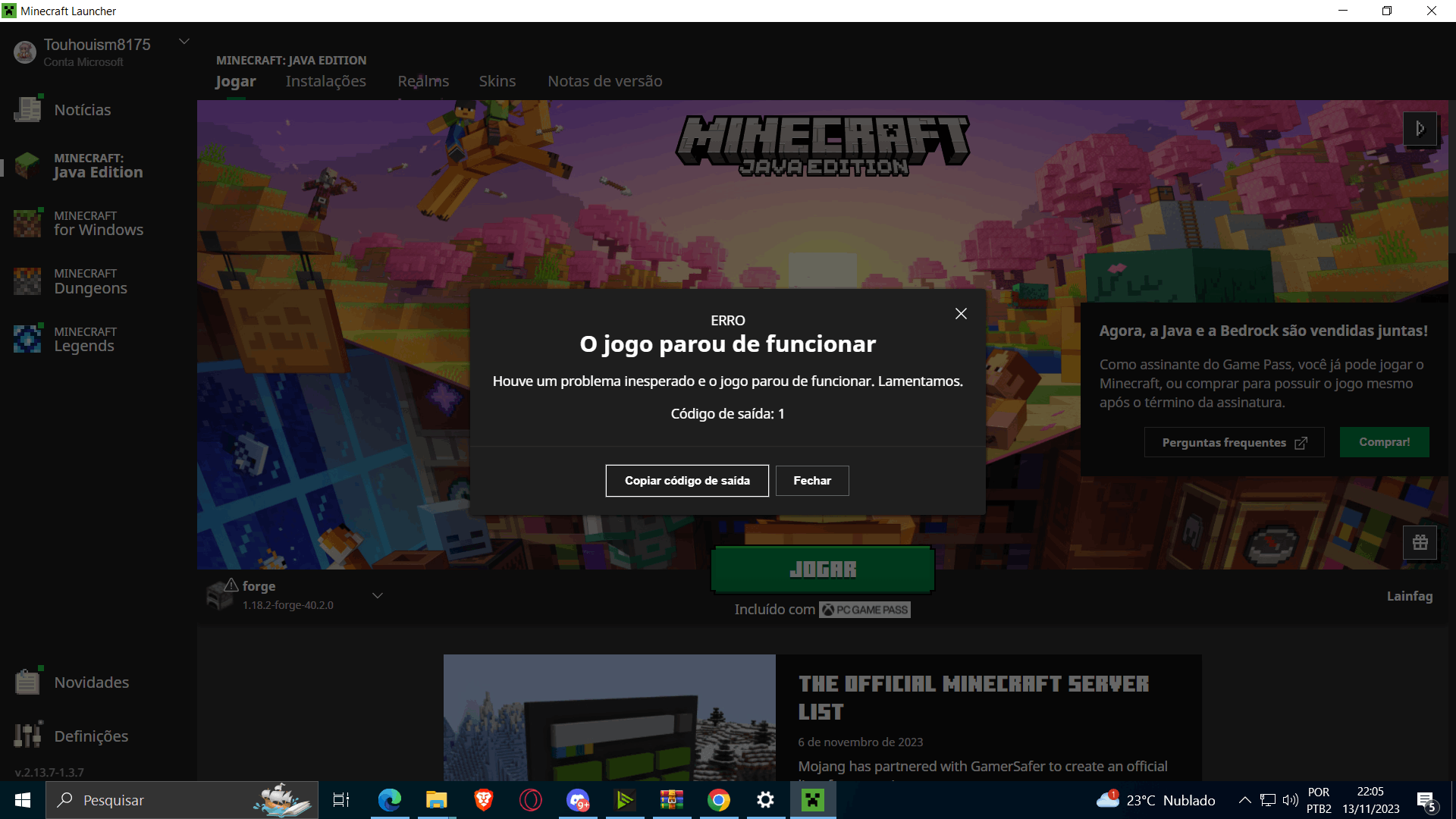 Problema com o instalador do Minecraft. - Microsoft Community