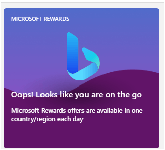 I'm not able to Earn MS Rewards Points - I was out of USA - Microsoft ...