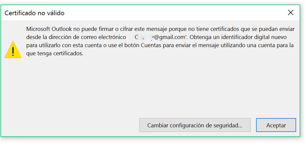 Error Al Enviar Y O Firmar Mail Con Certificado Electronico De La Microsoft Community