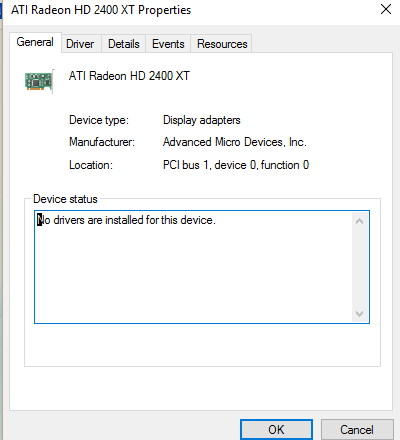 Windows 10 Drivers for AMD Radeon HD 2400 XT Microsoft Community