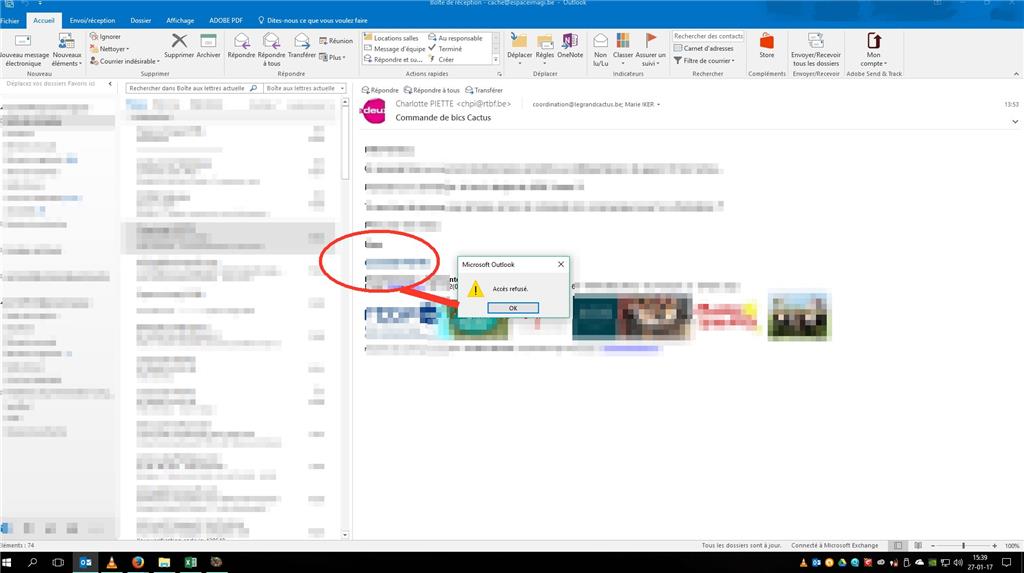 Outlook 365 refuse d'ouvrir les pièces jointes, liens, etc