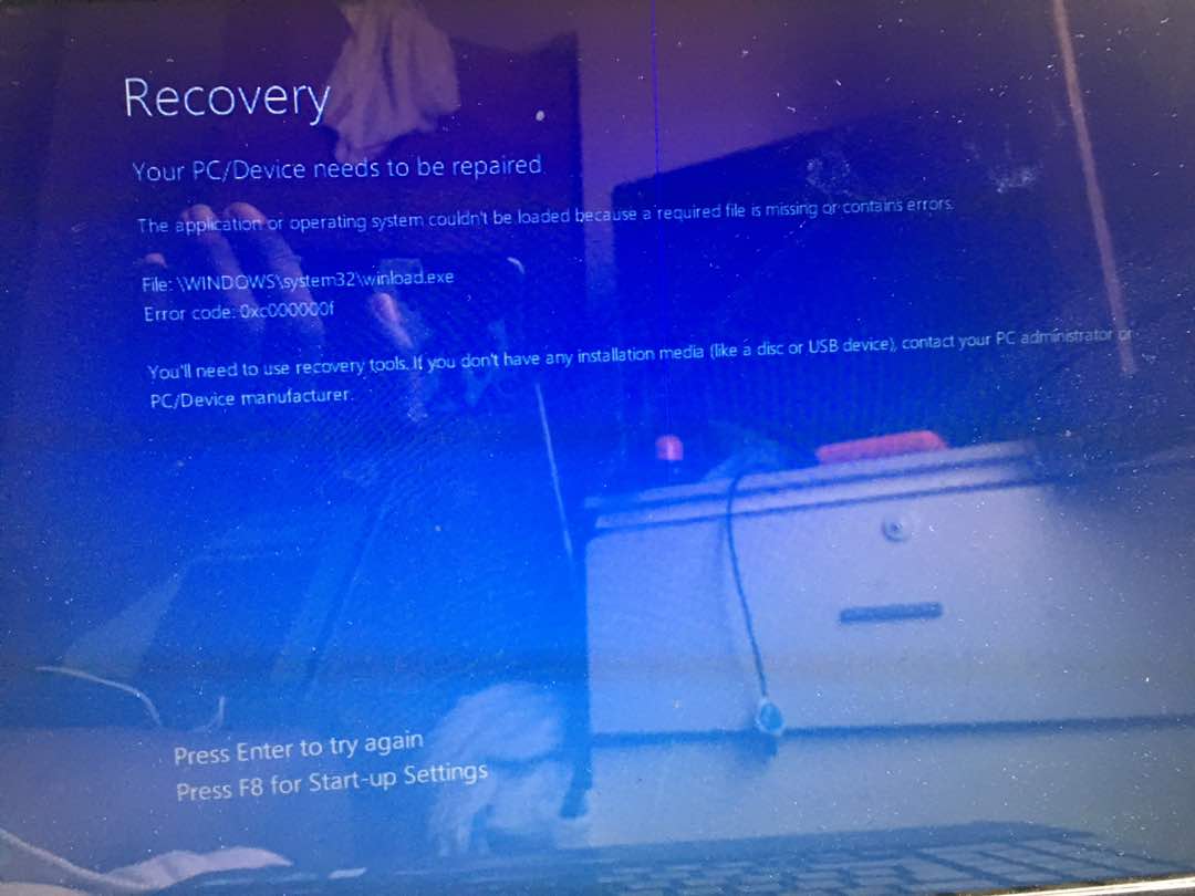 Error Code: 0xc000000f On Windows 10 - Microsoft Community