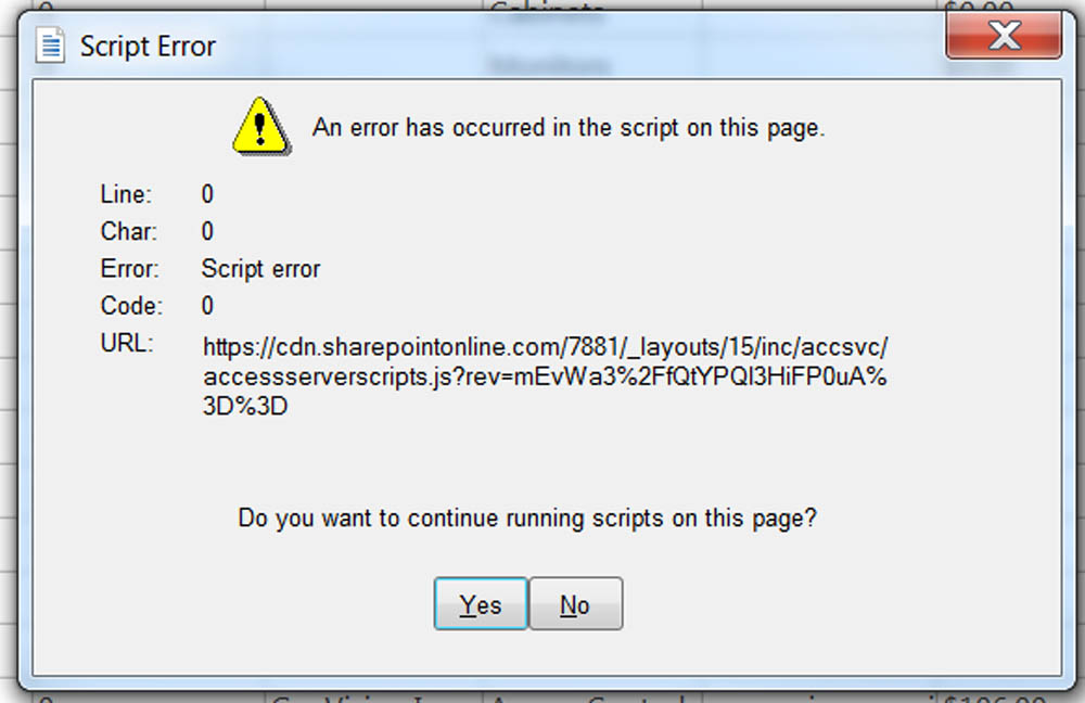 Ms Access 2013 Web App Script Error Microsoft Community