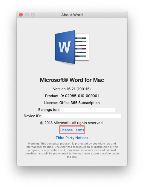 Microsoft 365 per Mac, Office per Mac