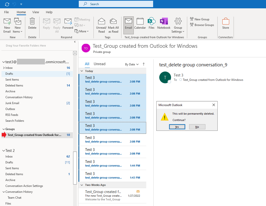 Delete Group Conversation - Microsoft Community