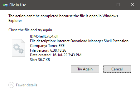 The Action Can't Be Completed Because The File Is Open In Windows ...