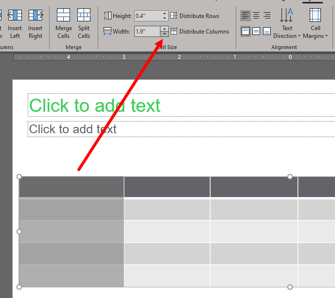 PowerPoint Table Column Height or Width in Hundredths - Microsoft Community